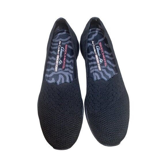 NWOT SKECHERS Seager Stat Loafer Shoes Black Memory Foam Slip Ons Size 6.5 - Picture 9 of 13